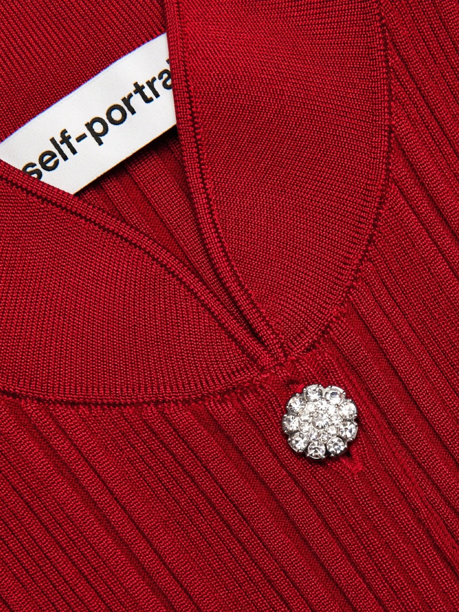 Cardigan Self-Portrait rosu - Img 4