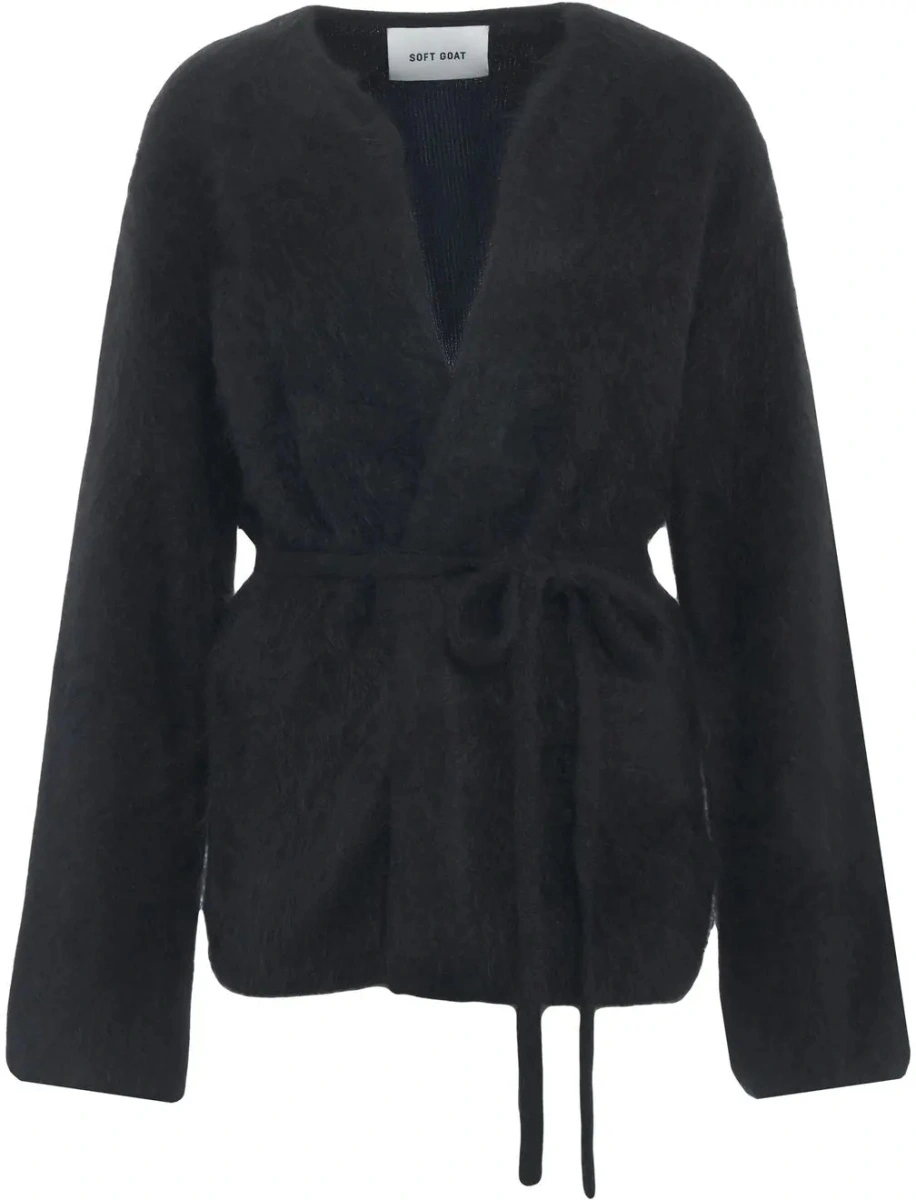 Cardigan Soft Goat negru din casmir - Img 2