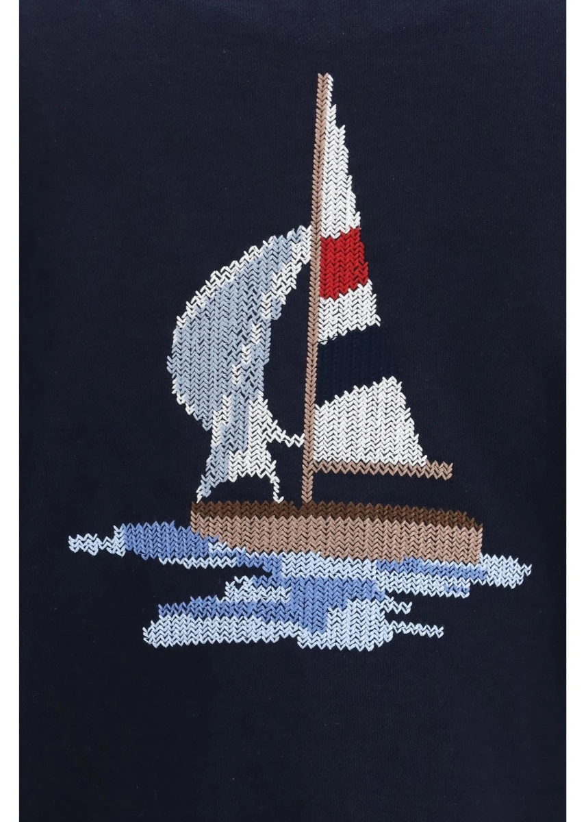 Cardigan Thom Browne albastru din bumbac - Img 3