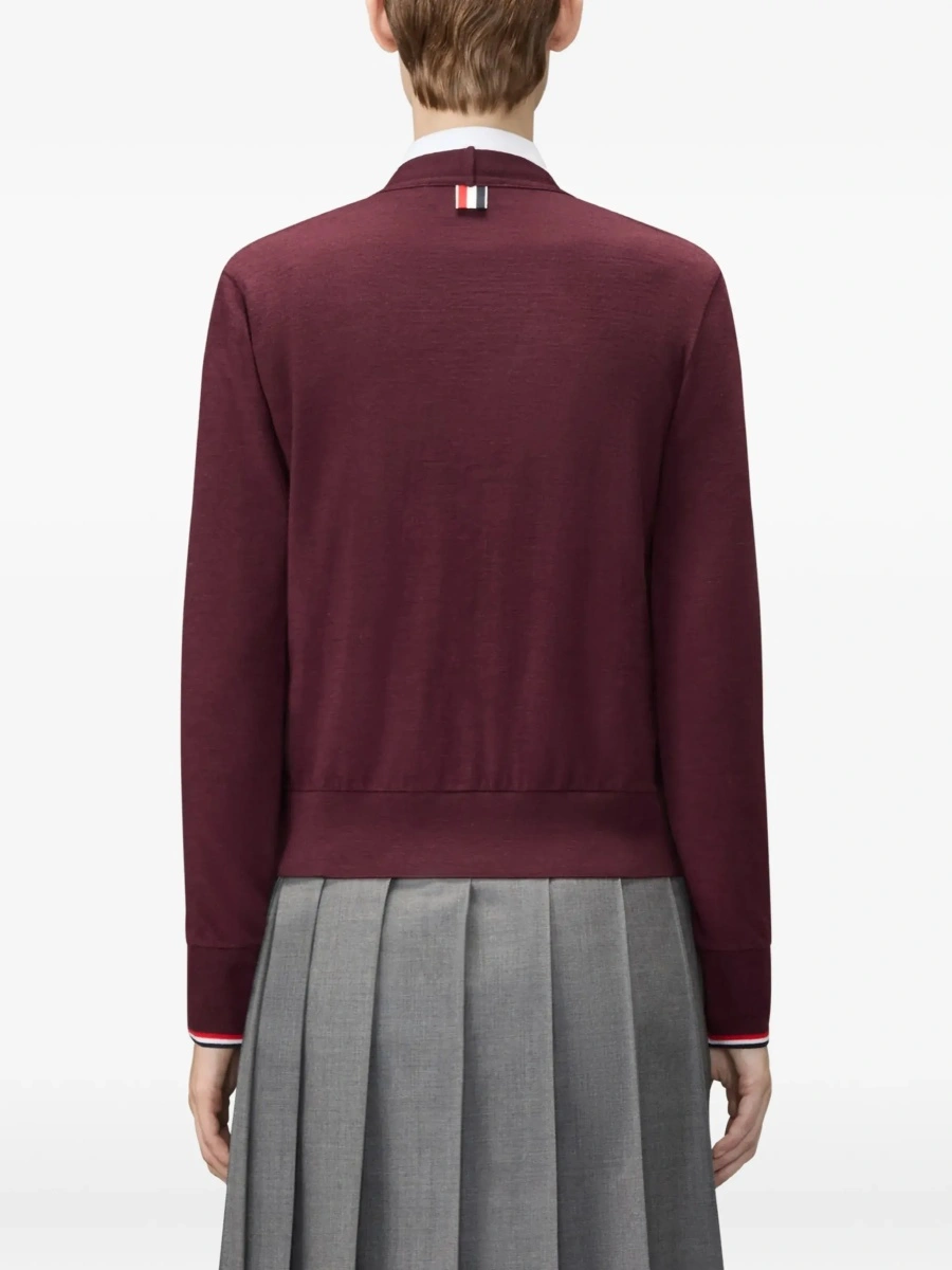 Cardigan Thom Browne mov din lana merino - Img 6