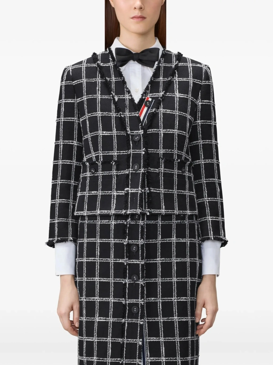 Cardigan Thom Browne negru din tweed - Img 5
