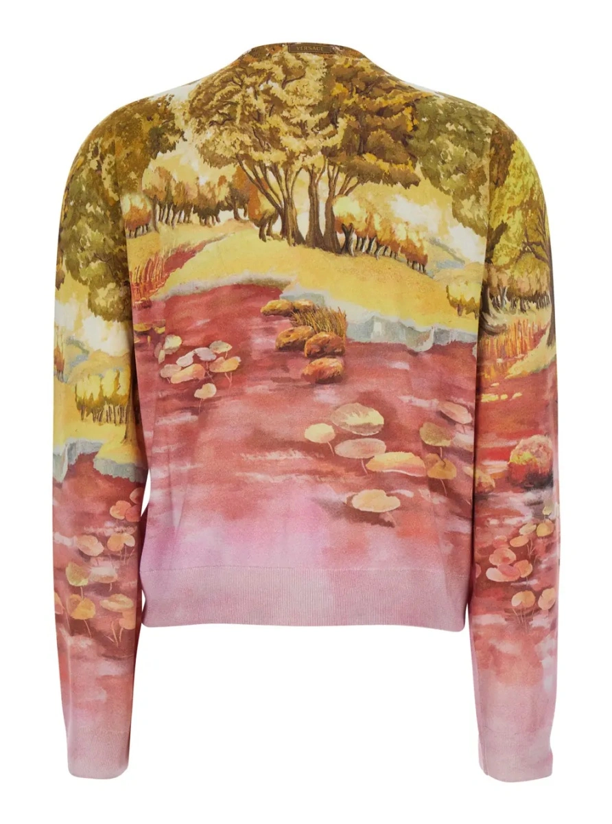 Cardigan Versace multicolor din matase - Img 2