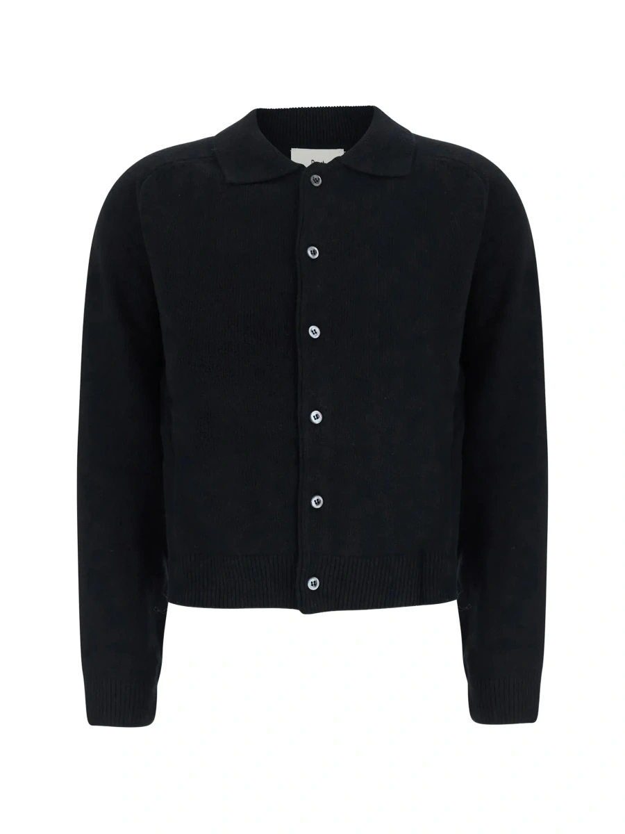 Cardigane Black cardigan with classic collar in wool and cashmere blend for women - Img 6