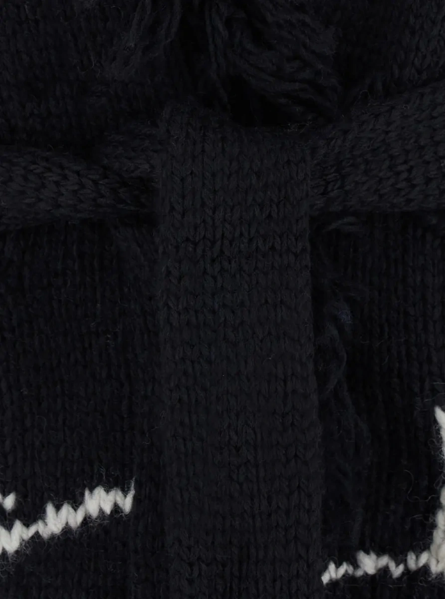 Cardigane Black Merino V-Neck Cardigan for Women - Img 3