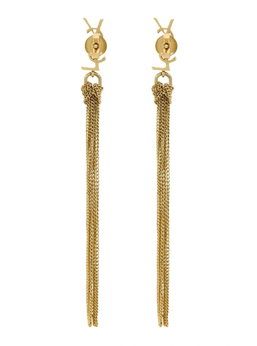 Cercei Earrings 'Cassandre' with Tassel and Stud in Metallic Brass Woman - Img 2