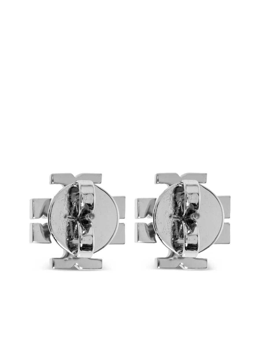 Cercei Tory Burch gri din alama placata cu argint - Img 5