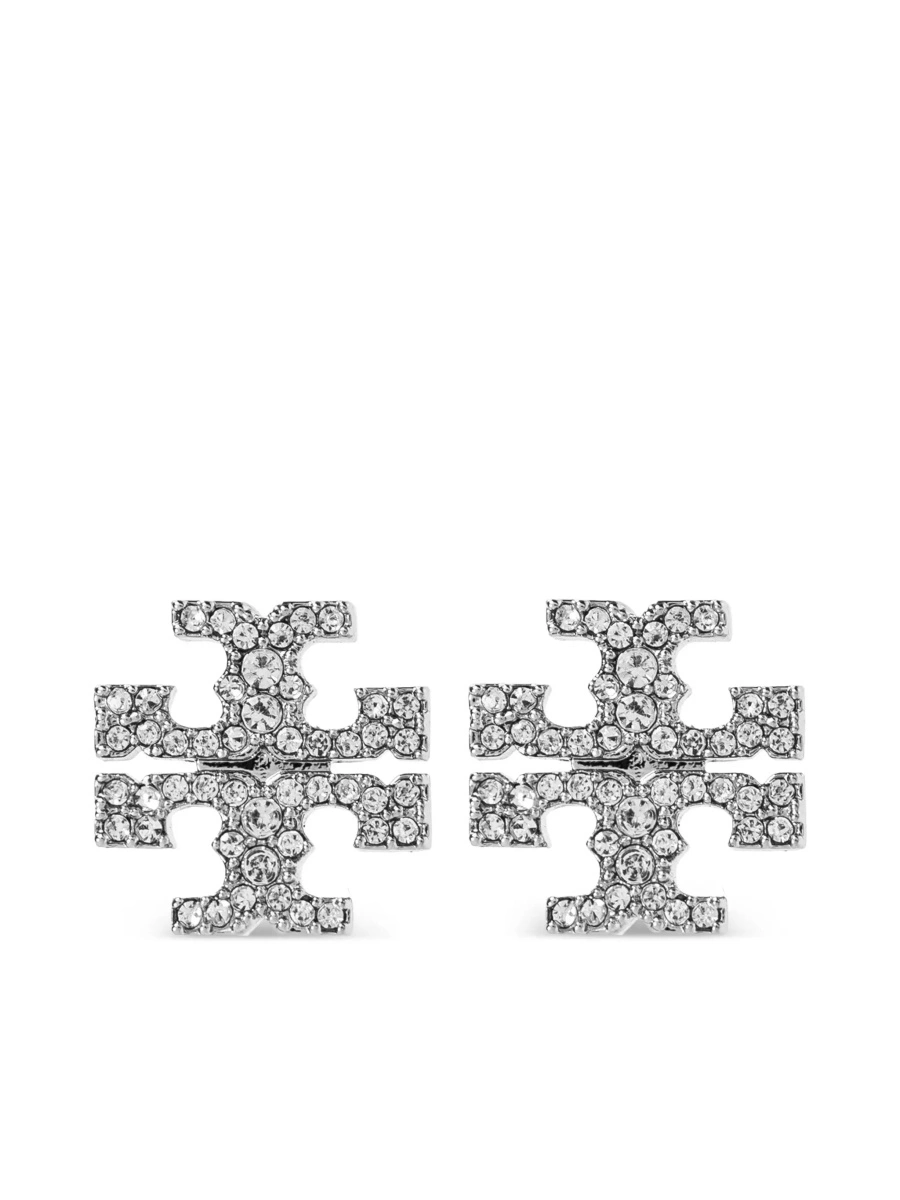 Cercei Tory Burch gri din alama placata cu argint - Img 7