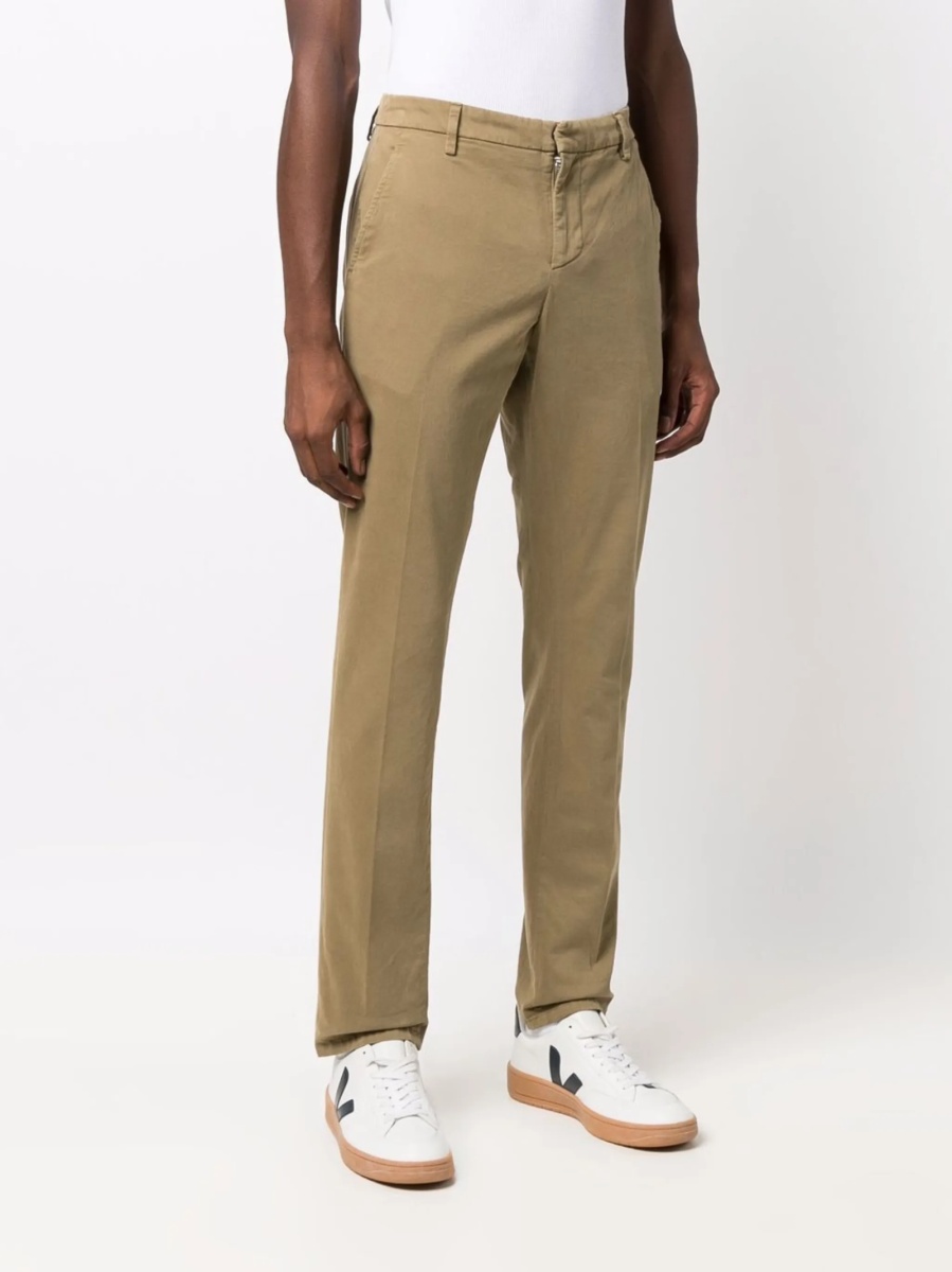 Chinos Dondup neutri din spandex/elastan si bumbac - Img 3