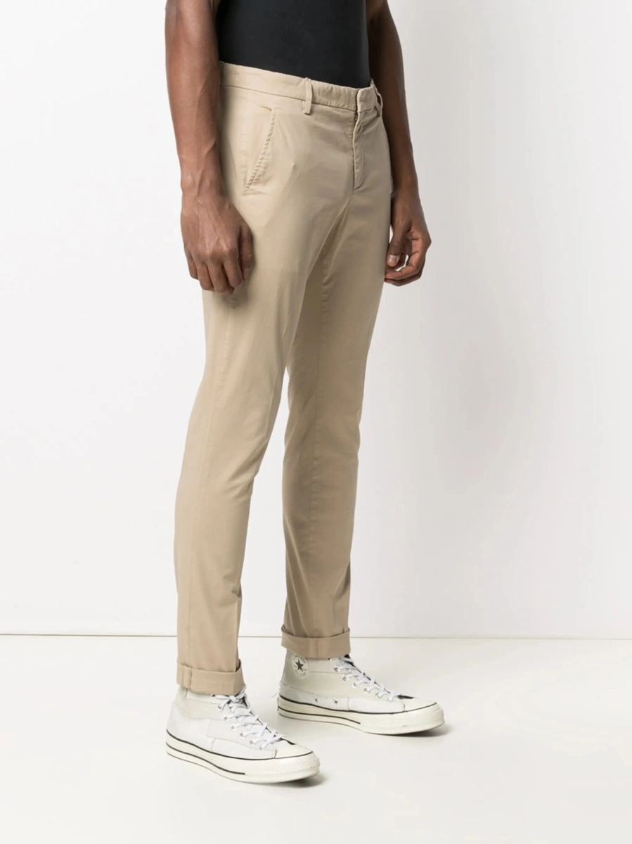 Chinos Dondup neutri din spandex/elastan si bumbac - Img 3