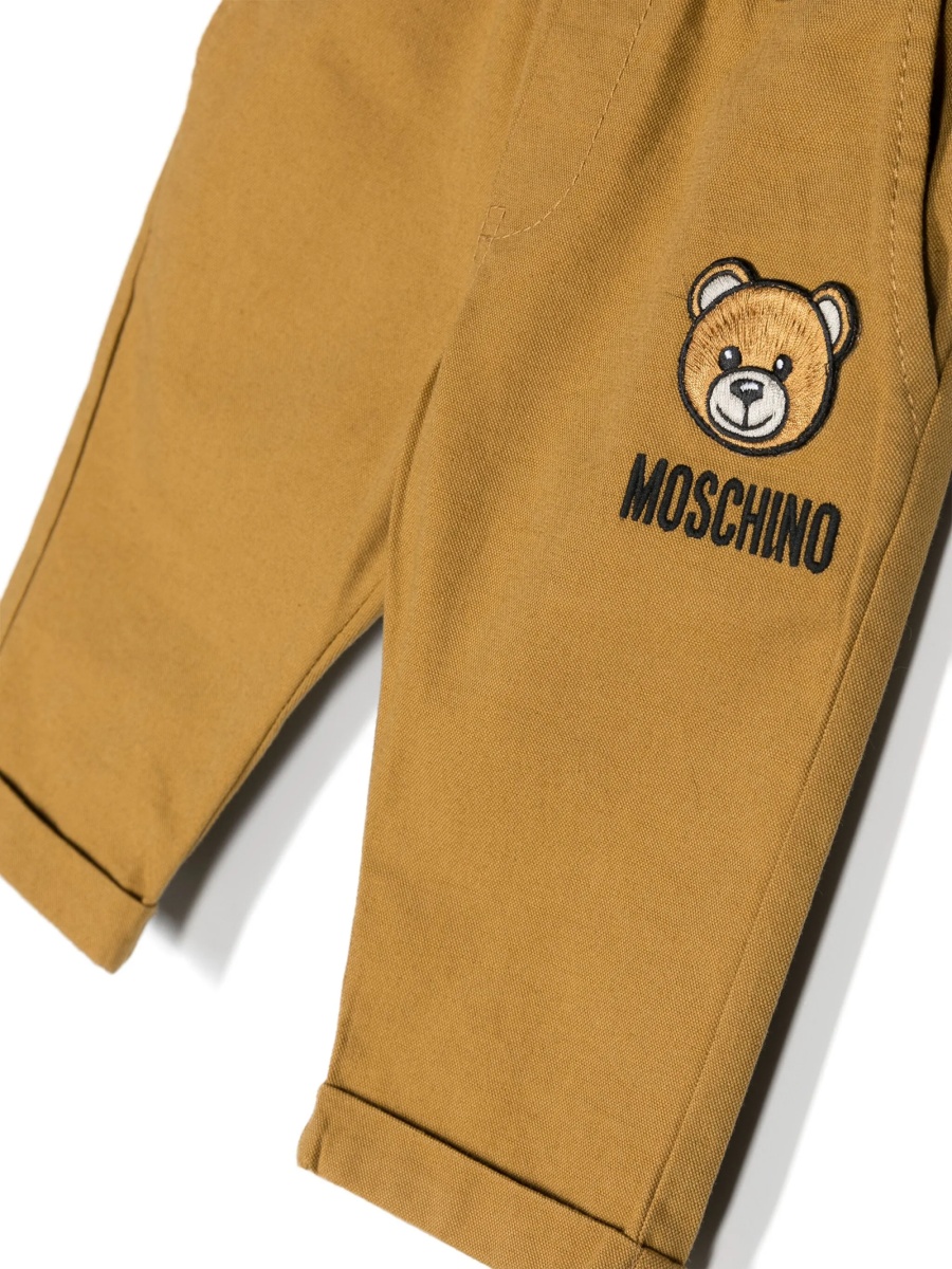 Chinos Moschino maro din bumbac si in - Img 3