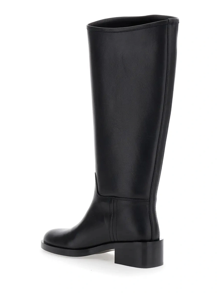 Cizme Jeffrey Campbell negre din piele cu toc masiv - Img 3