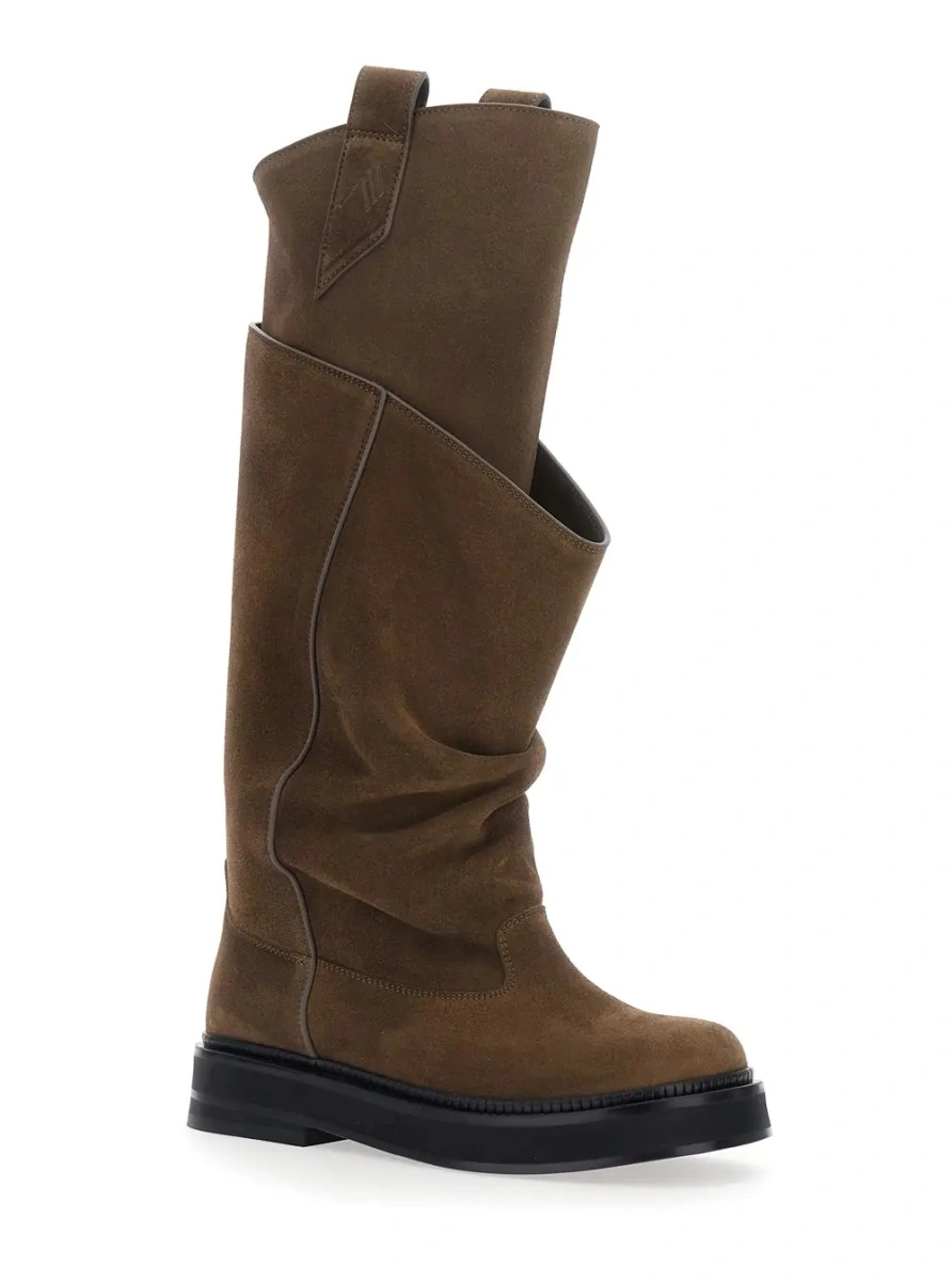 Cizme 'Robin Passeggiata' Brown Boots with Round Toe in Suede for Women - Img 2