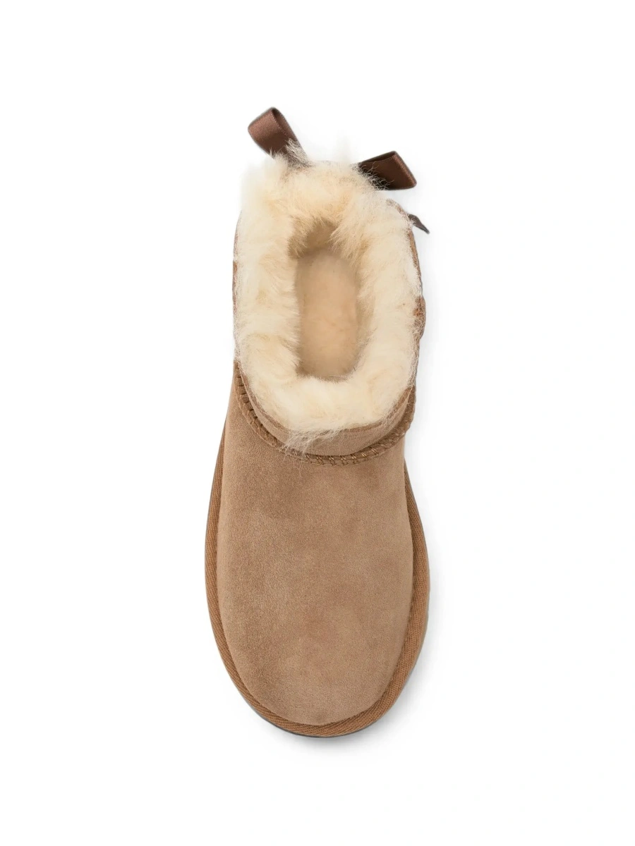 Cizme UGG Kids maro din piele intoarsa 'Ultra Mini Bailey Bow' - Img 6