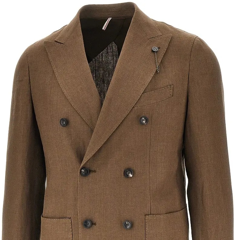 Costum Double-breasted linen tailored suit - Img 2
