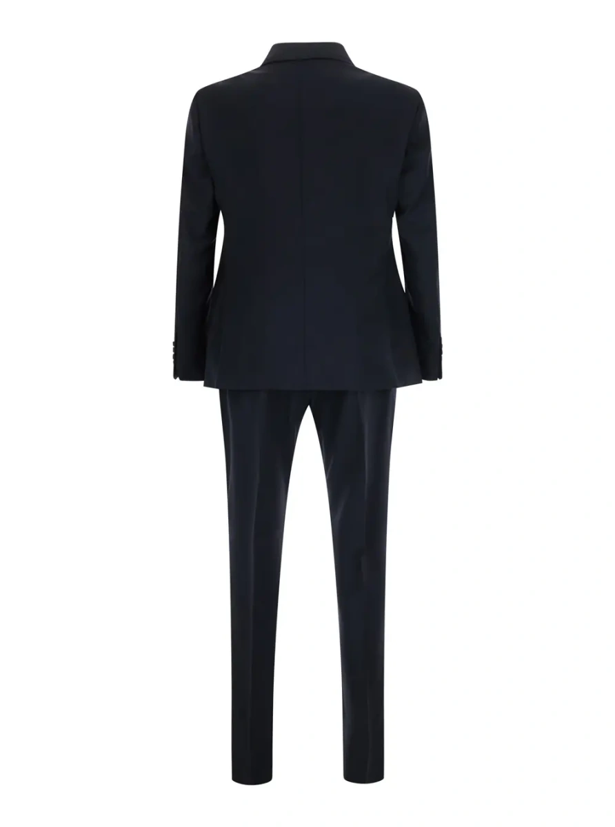 Costum Jacket monopetto slim and super slim trousers in blue Fabric for men - Img 2