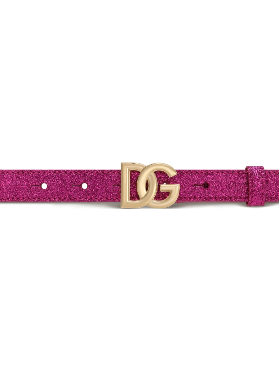 Curea Dolce &amp; Gabbana roz din poliuretan si polyester - Img 3