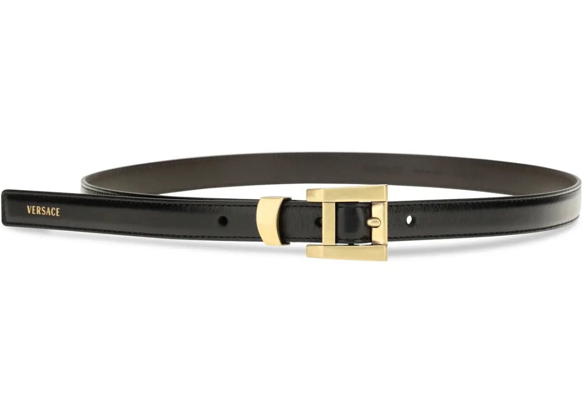 Curea Glossy leather logo print Belt - Img 2