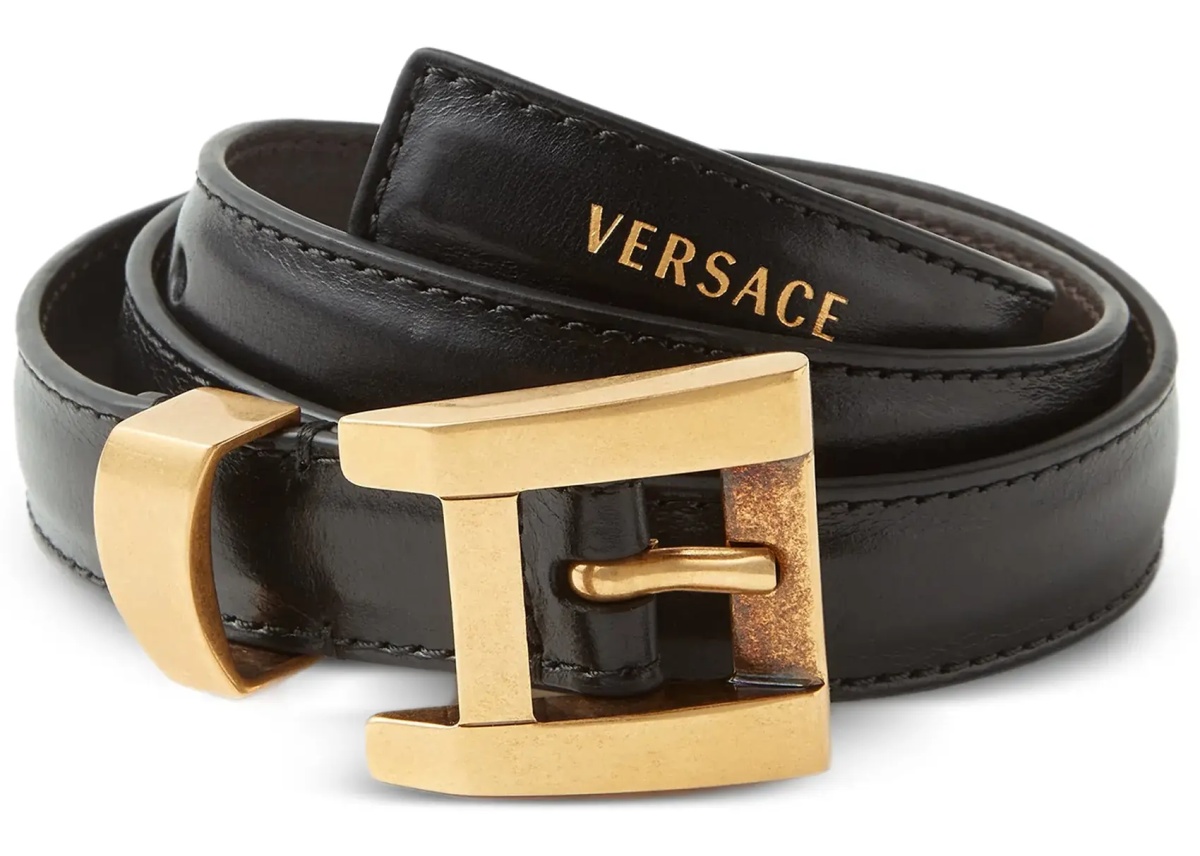 Curea Glossy leather logo print Belt - Img 5