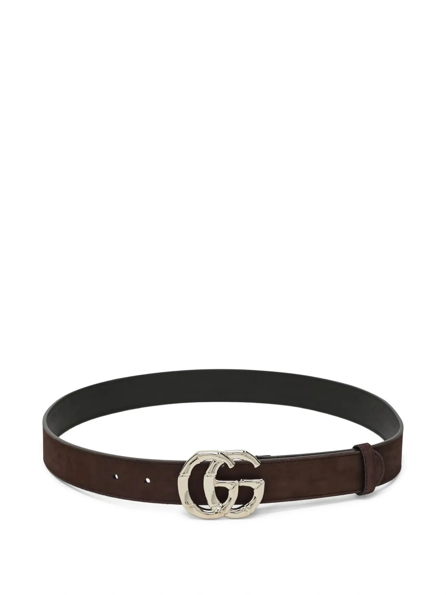 Curea Gucci maro din piele intoarsa - Img 5