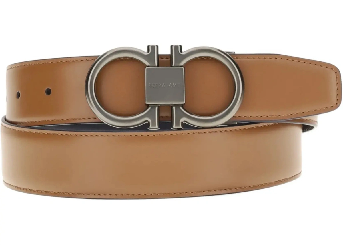 Curea Reversible leather Gancini Belt - Img 3