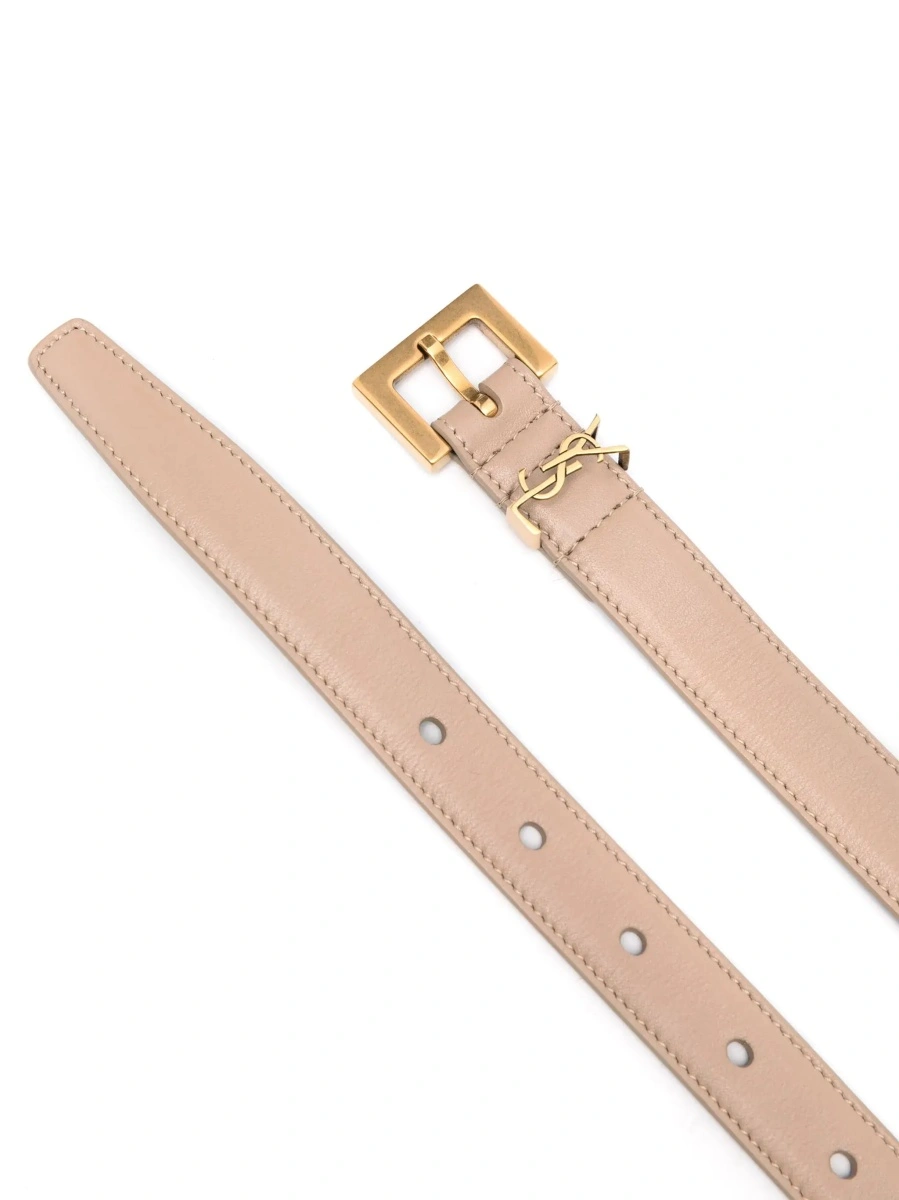 Curea Saint Laurent bej din piele - Img 4
