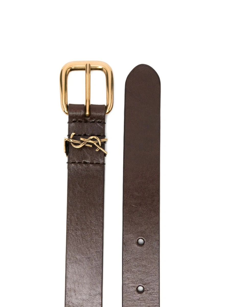 Curea Saint Laurent maro din piele - Img 3