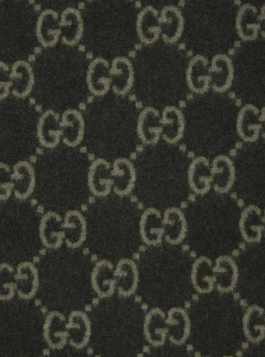 Esarfa Gucci verde din jacquard GG si casmir - Img 3