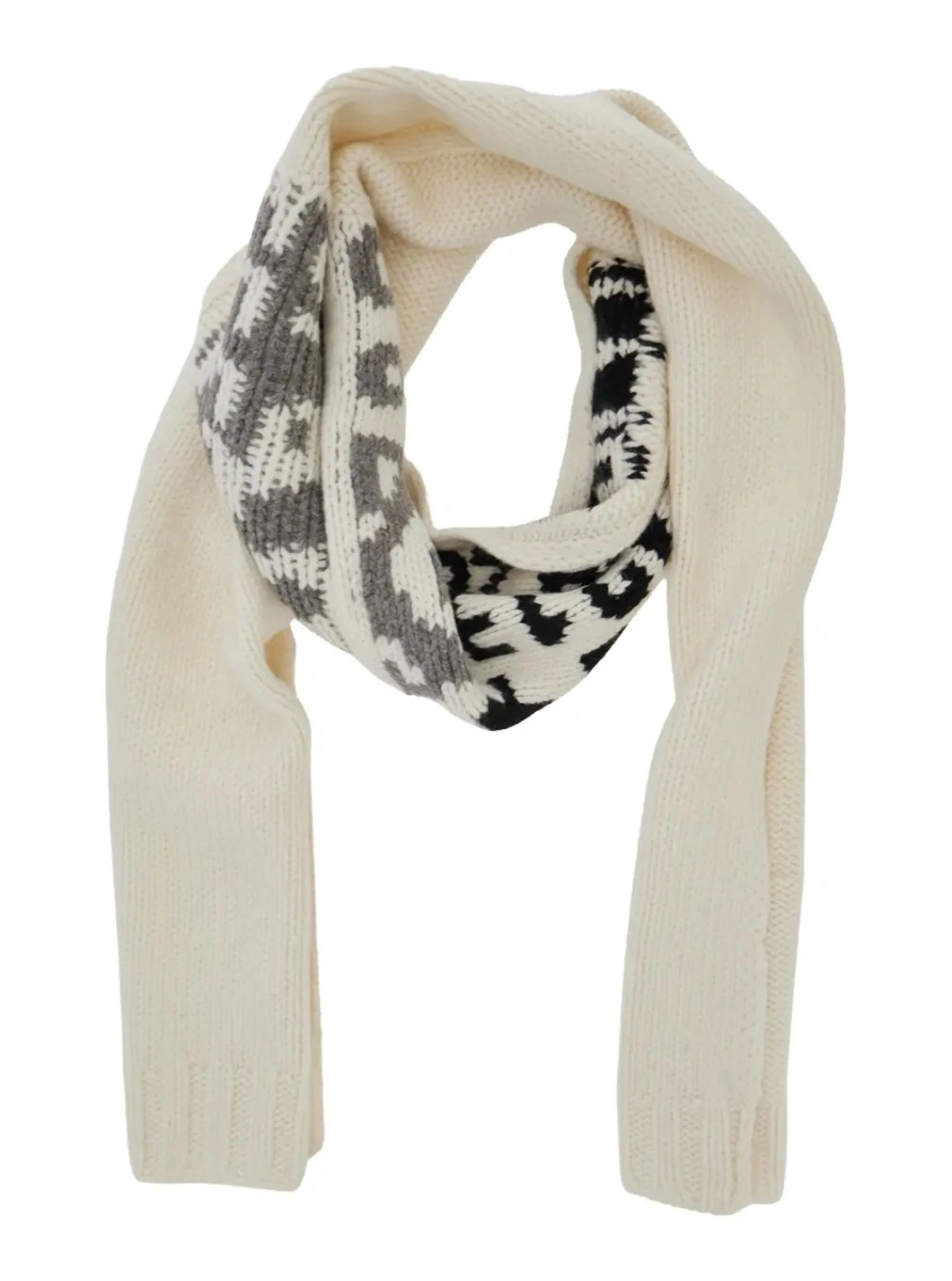Esarfa MM6 MAISON MARGIELA KIDS alba din lana - Img 2