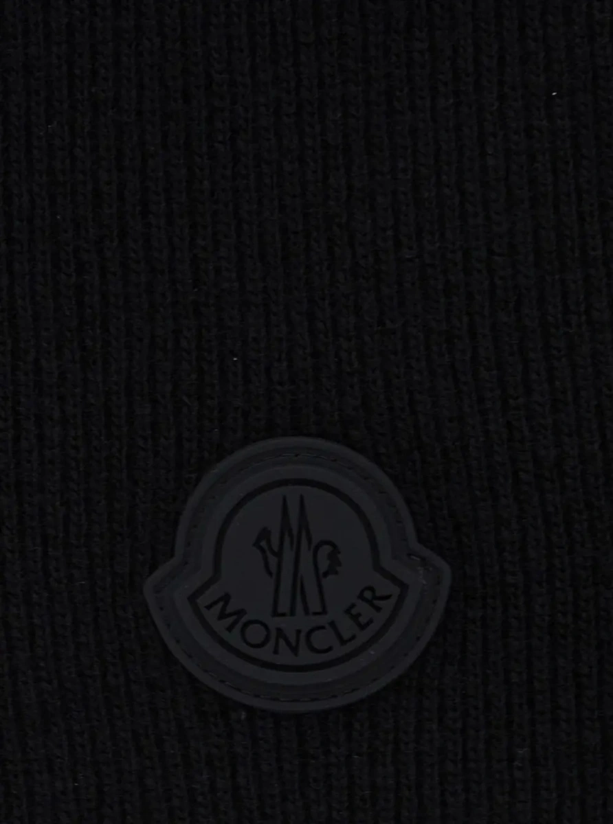 Esarfa Moncler neagra din lana - Img 3