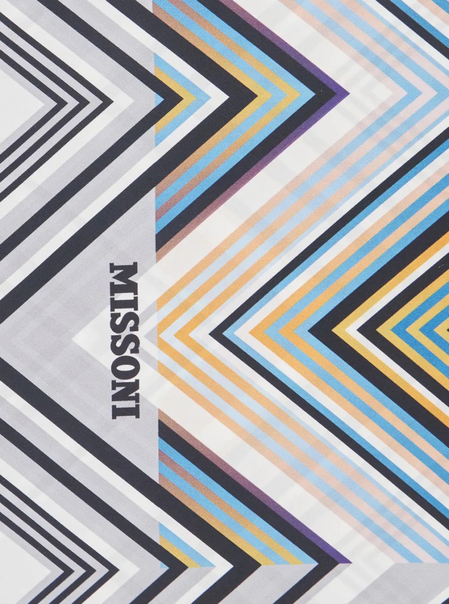 Esarfa Multicolor scarf with logo lettering and stripe motif in silk for women - Img 3