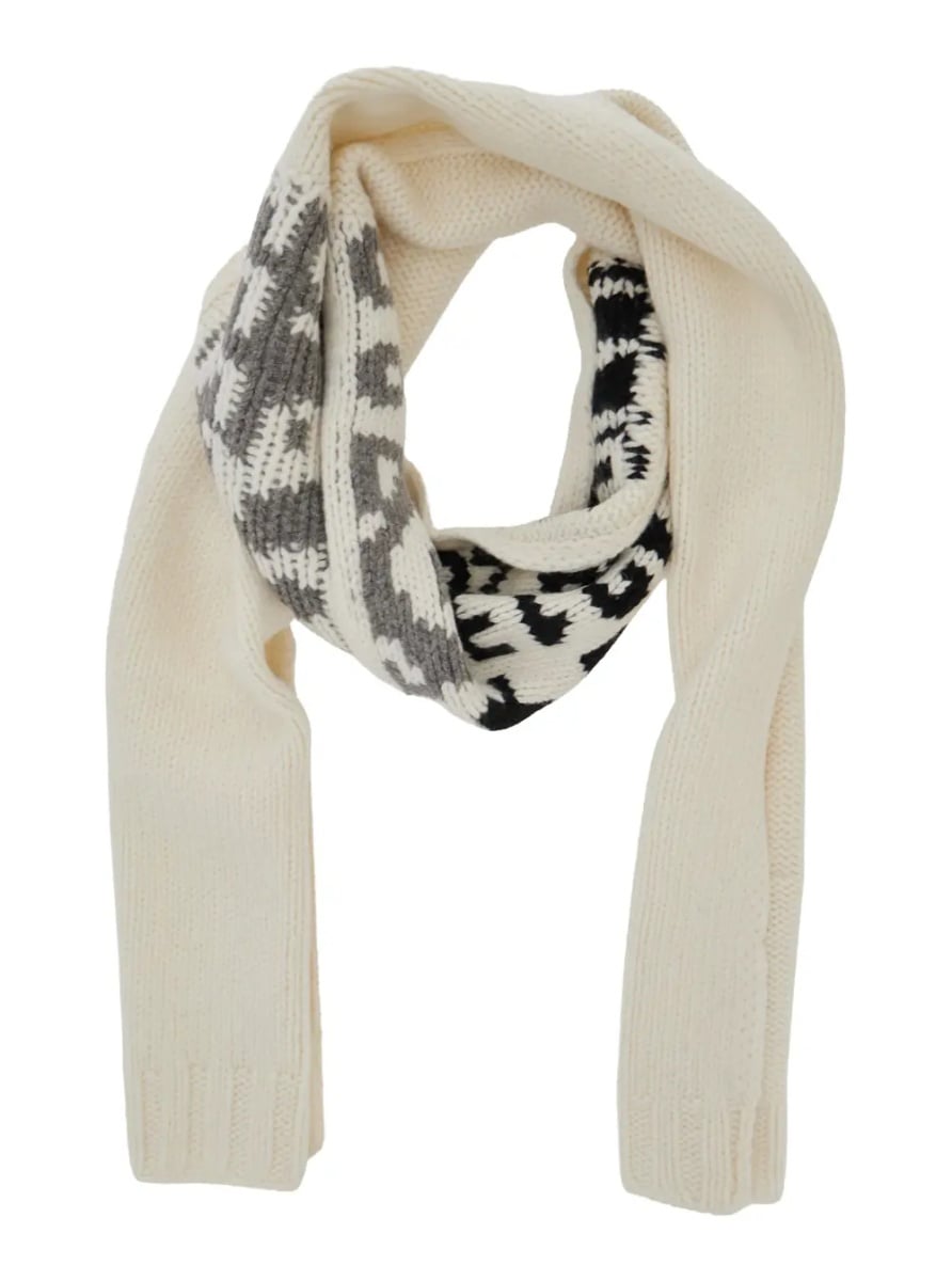Esarfa Unisex scarf with wool and nylon details in white for Boy - Img 2