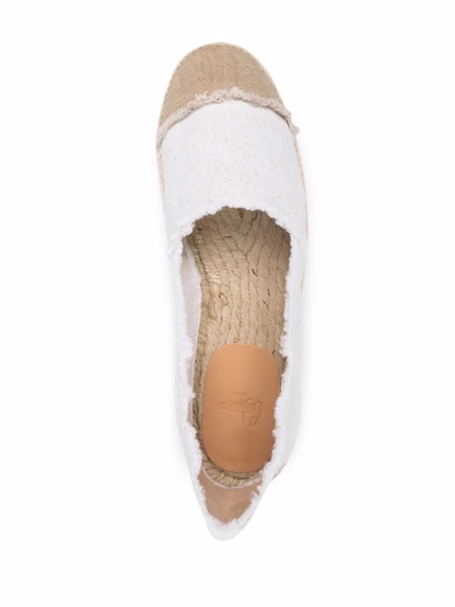 Espadrile CASTAÑER albe din material textil - Img 4
