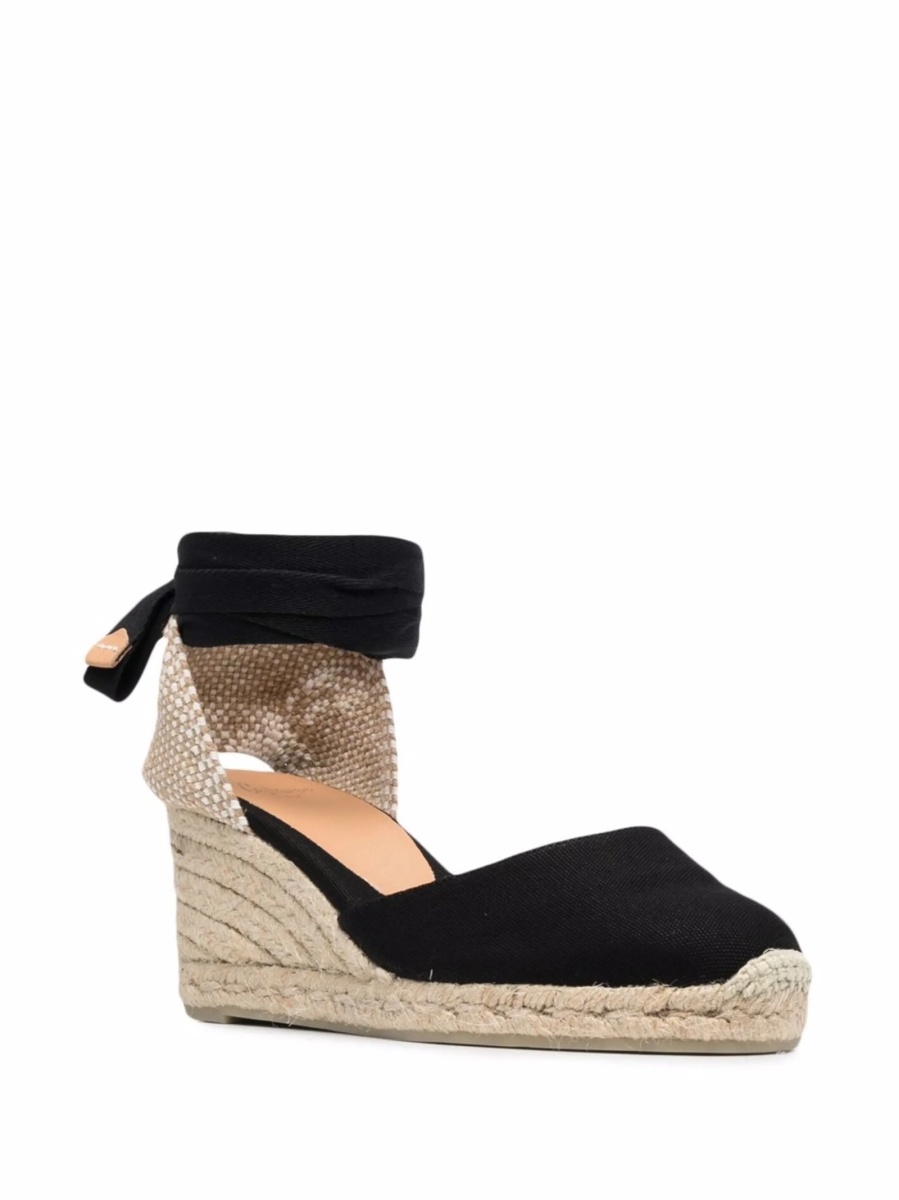 Espadrile CASTAÑER negre din material textil - Img 2