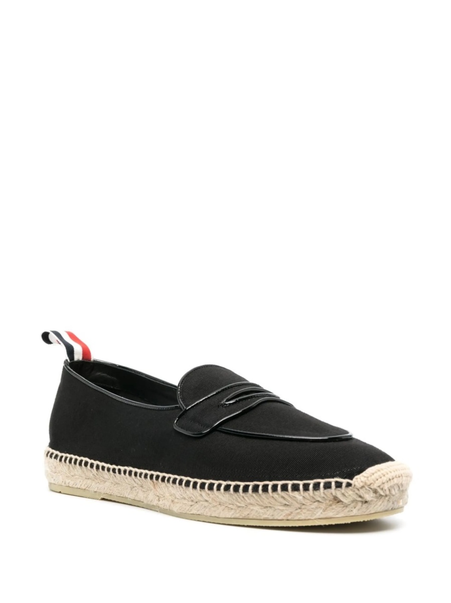 Espadrile Thom Browne negre din bumbac - Img 2