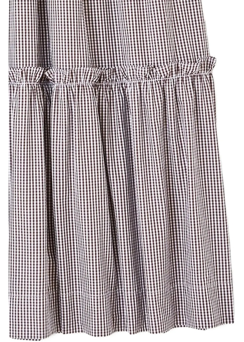 Fusta Checked cotton Skirt with gathered waist - Img 4