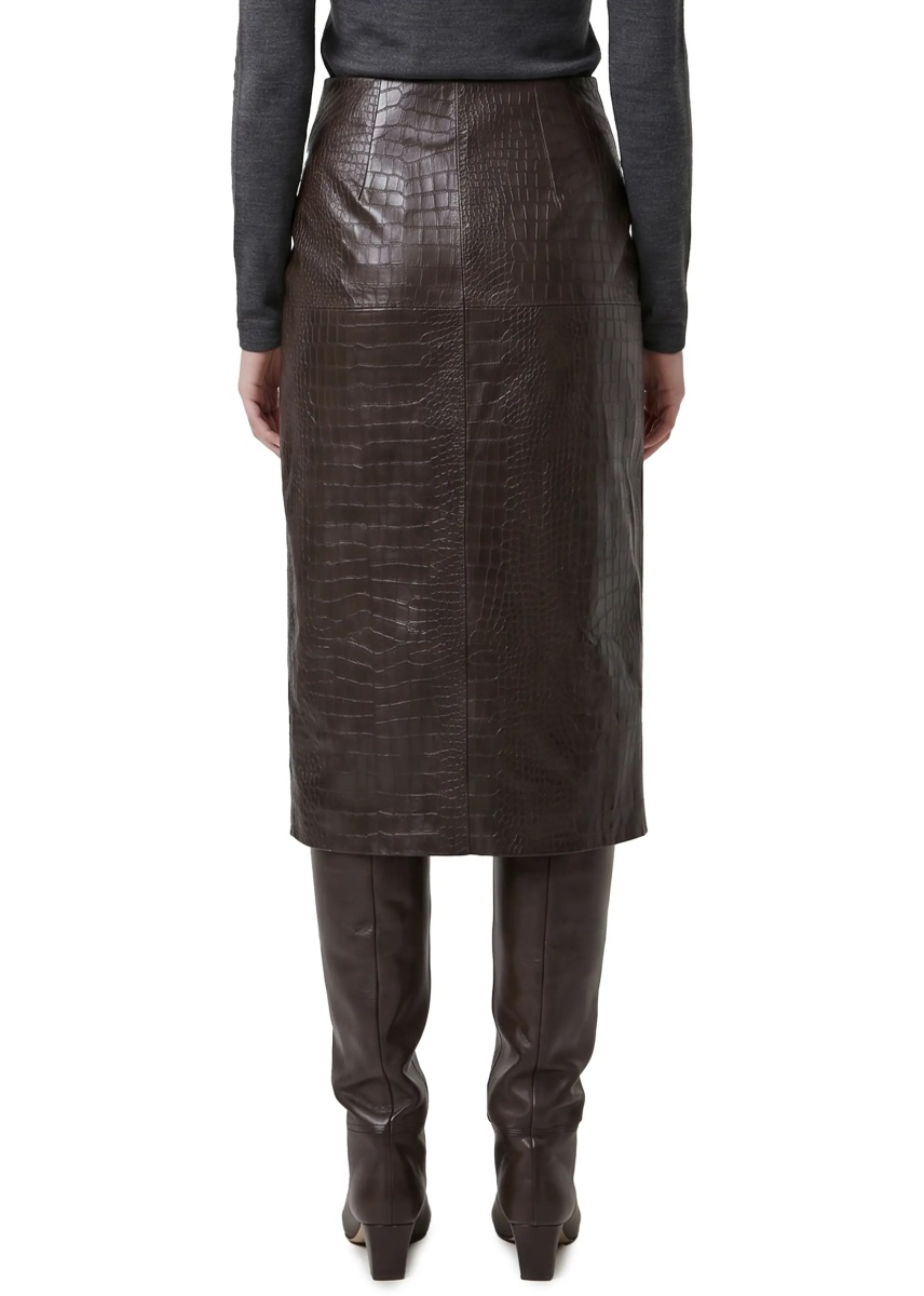 Fusta Crocodile Print Midi Skirt - Img 3
