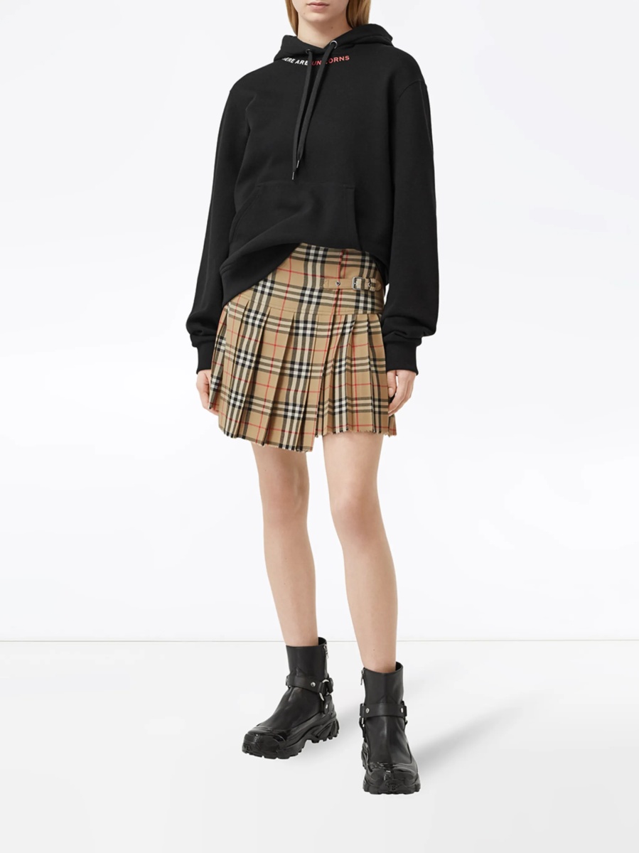 Fusta cu pliuri Burberry vintage check neutra - Img 2