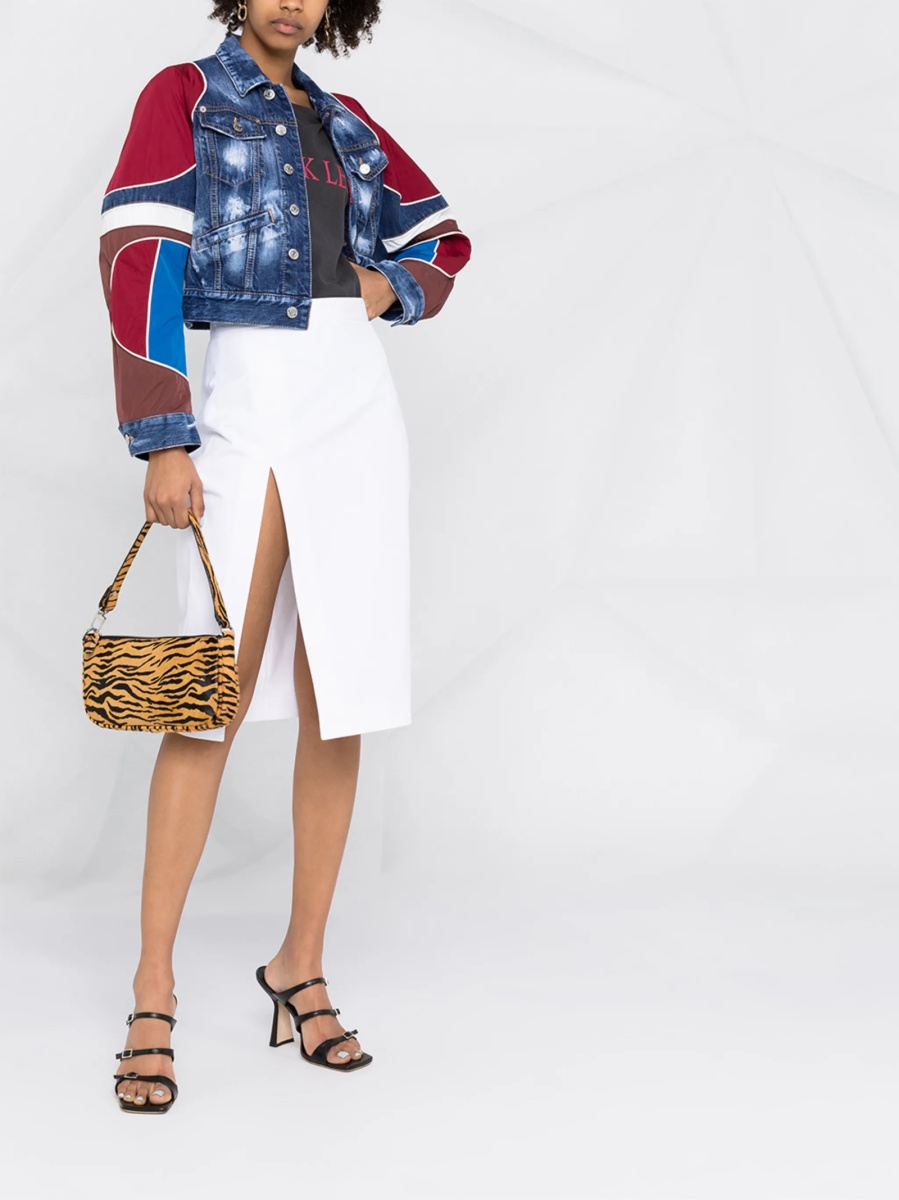Fusta cu talie inalta DSQUARED2 alba - Img 2