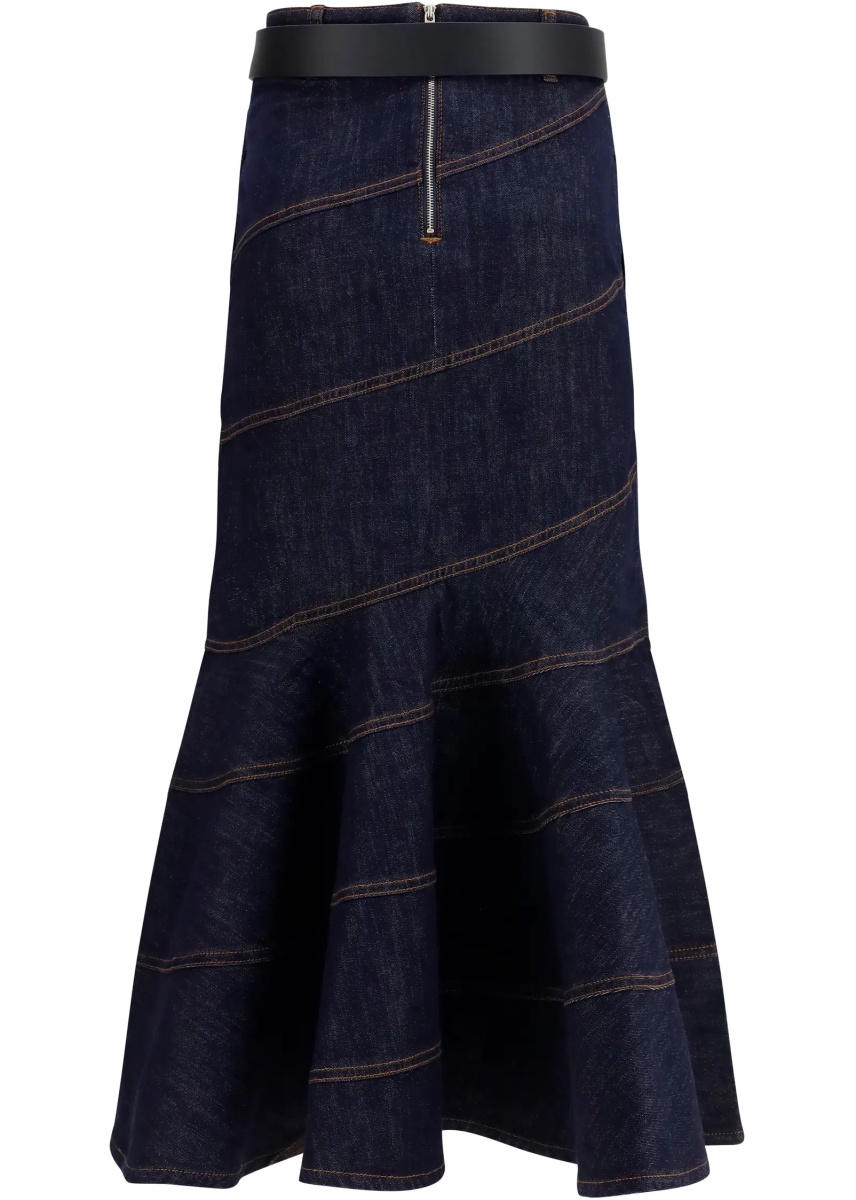 Fusta Denim midi Skirt with belt - Img 2
