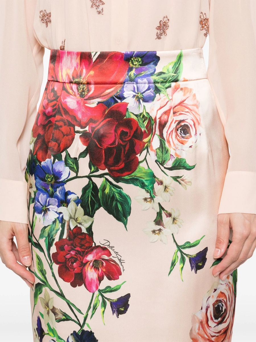 Fusta Dolce &amp; Gabbana roz din vascoza si elastan - Img 5