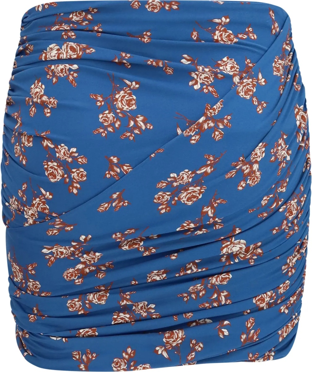 Fusta Draped floral-print swim Mini Skirt - Img 2