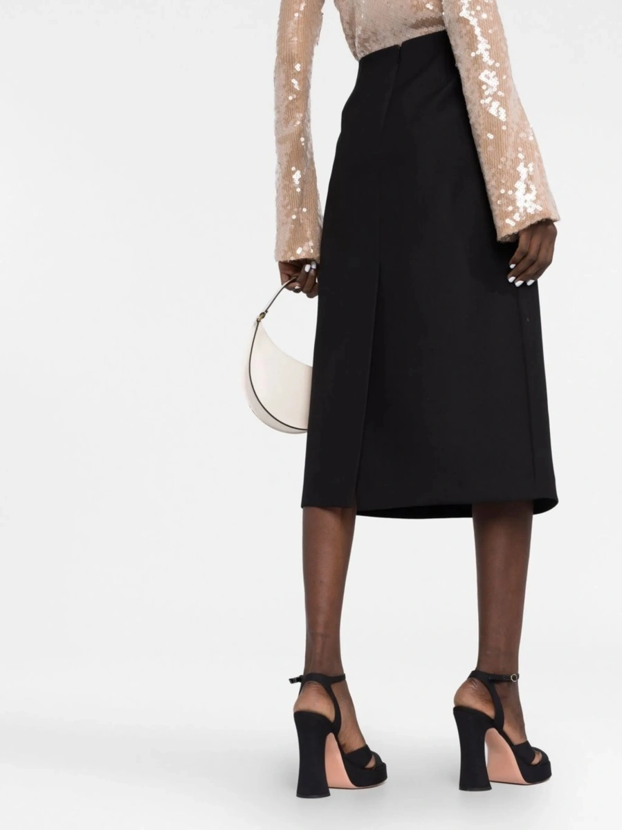 Fusta drepte Gucci neagra din lana - Img 3