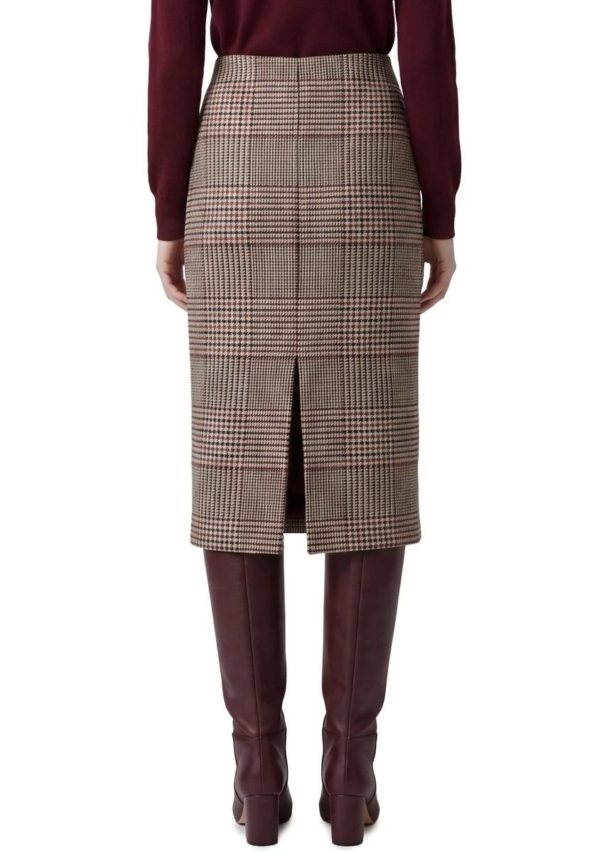 Fusta Glen Plaid Midi Skirt - Img 3