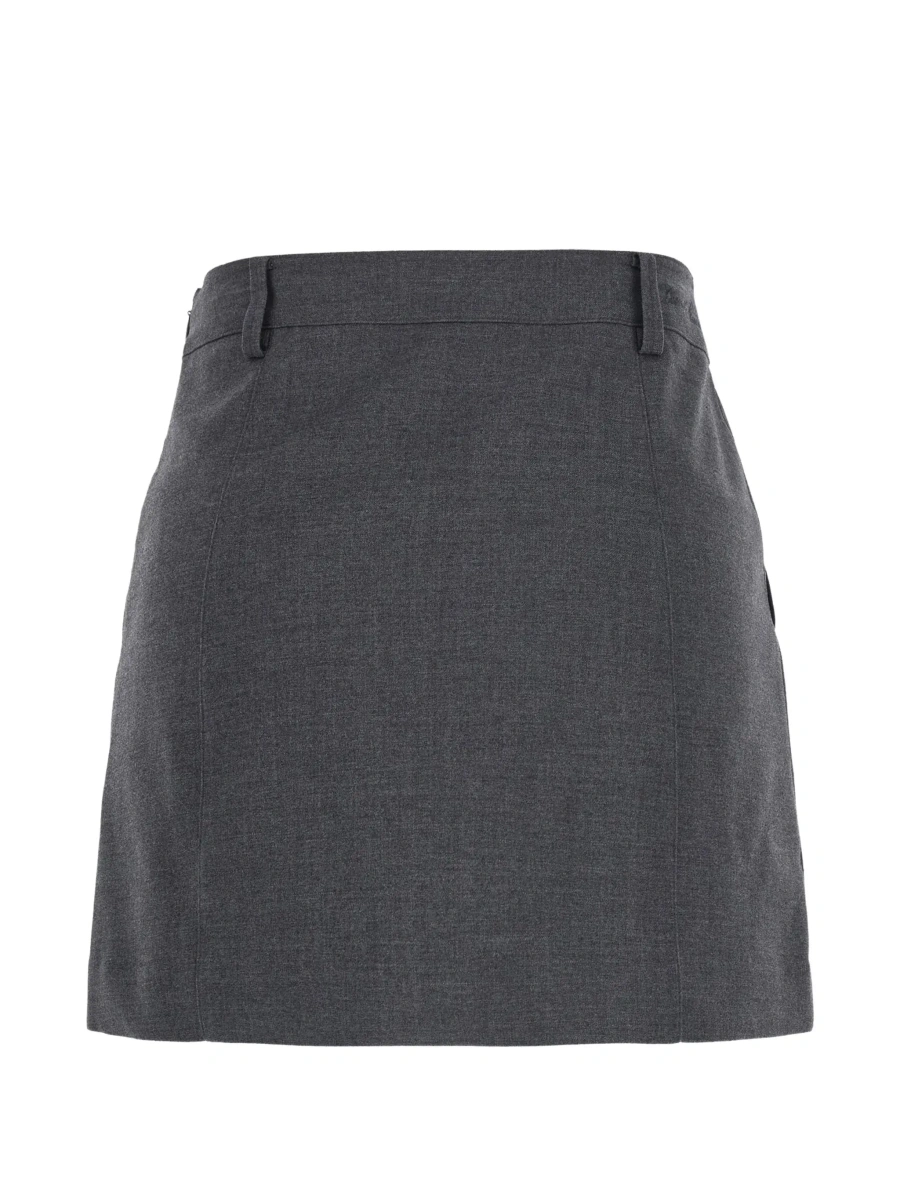 Fusta grey mini skirt with side zip closure and logo lettering on the side in Tech Fabric Women - Img 8