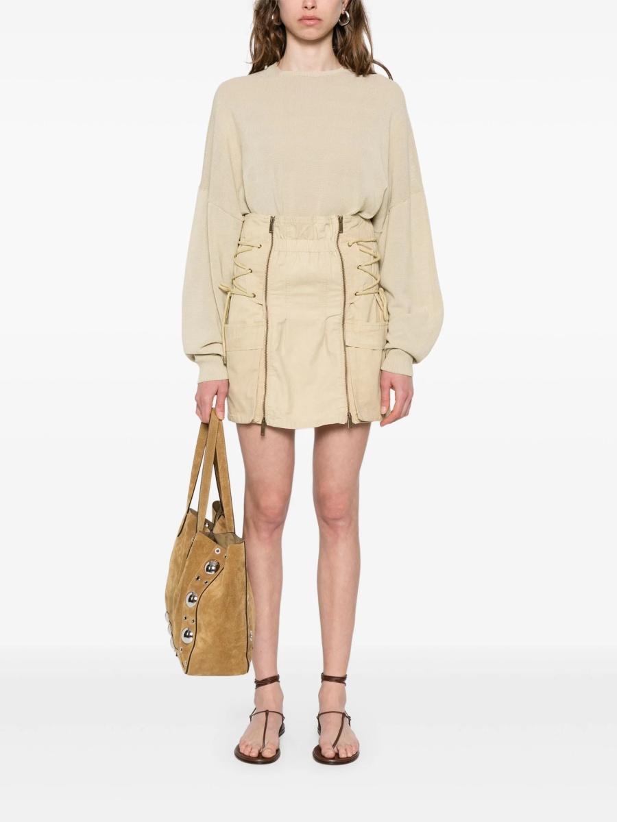Fusta Isabel Marant neutra din bumbac - Img 2