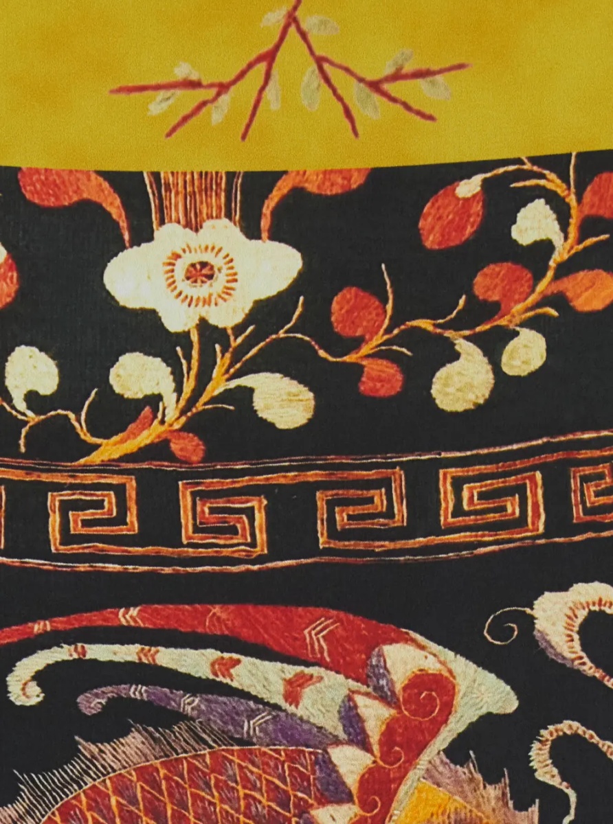 Fusta Long midi skirt with multicolored dragon and phoenix print for women - Img 3