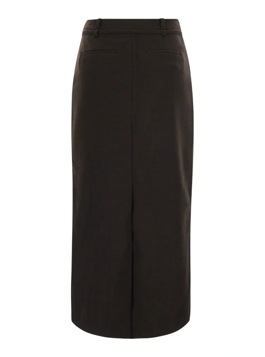 Fusta Maxi Wrap Skirt with Brown Fabric Belt Women - Img 2