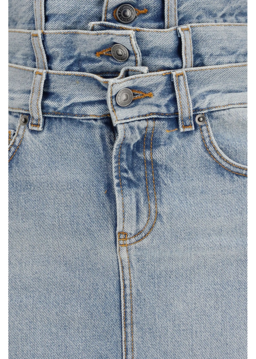 Fusta Midi denim Skirt with triple layer - Img 3