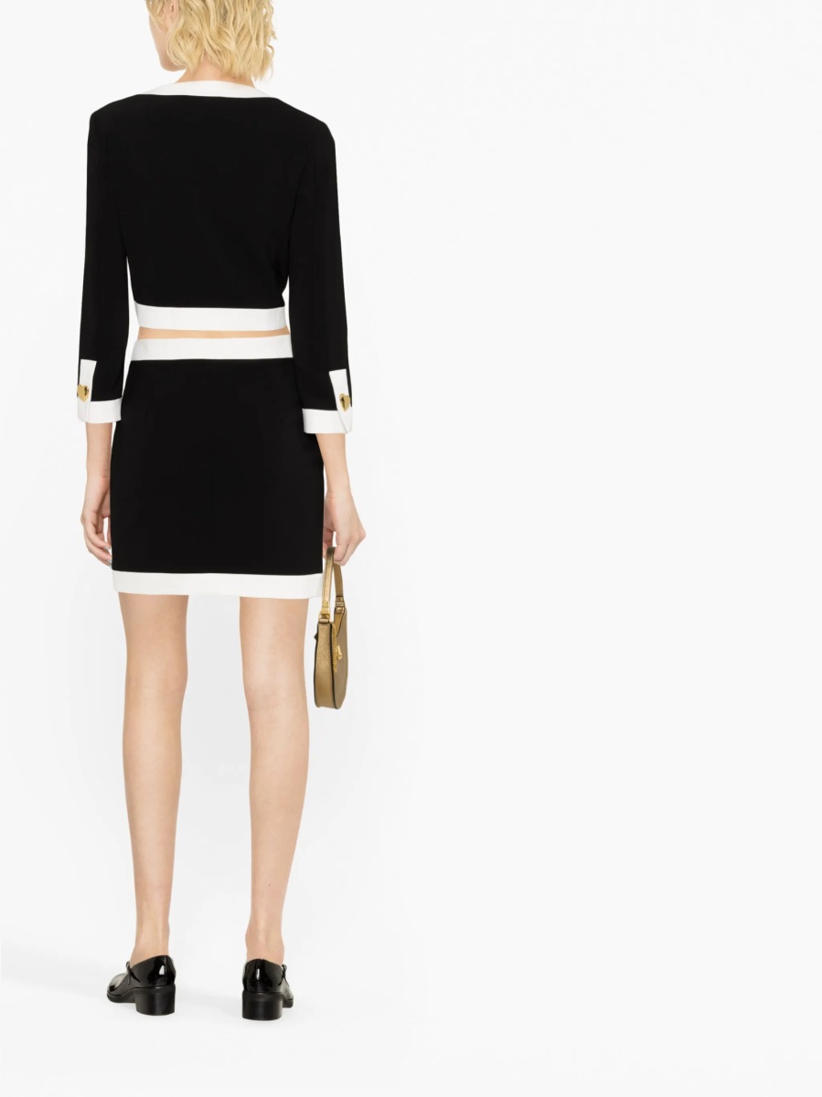 Fusta Moschino neagra din polyester si elastan - Img 3