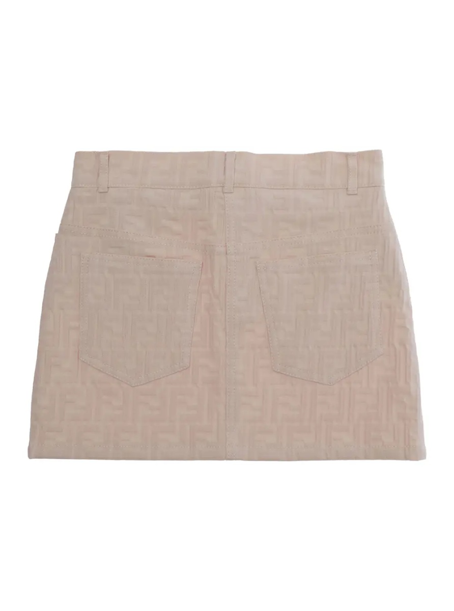 Fusta Pink 'FF' Skirt with Belt Loops and Five-Pocket Design in Denim for Women - Img 2